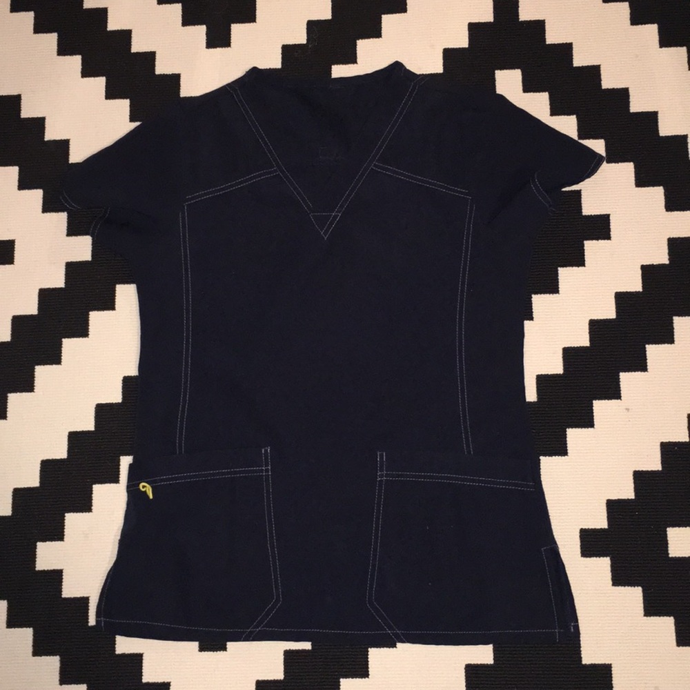Navy blue wonderflex Sz S scrub top wonderwink